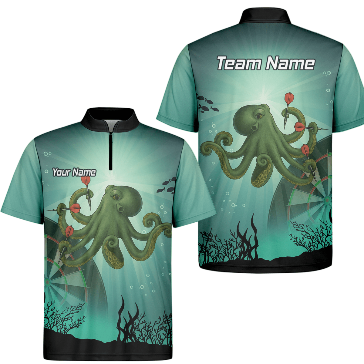 Herren Dart - Shirt Oktopus Motiv personalisierbar A3130 - Outfitsuche