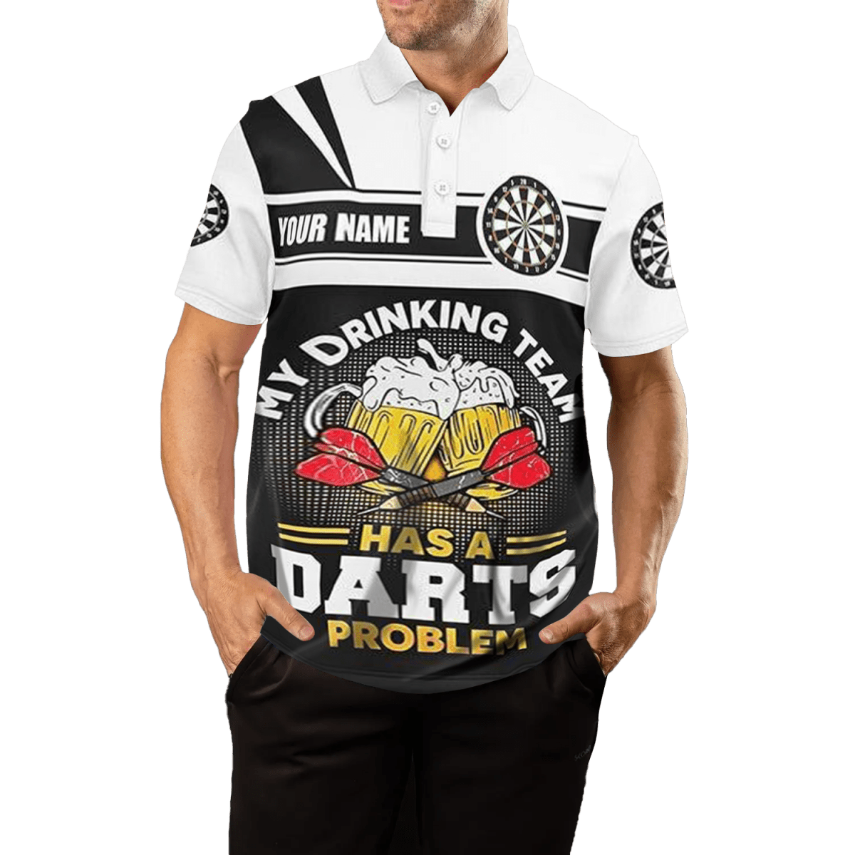 Herren Dart trikot mit Polo - Shirt und Dartmotiv O902 - Outfitsuche