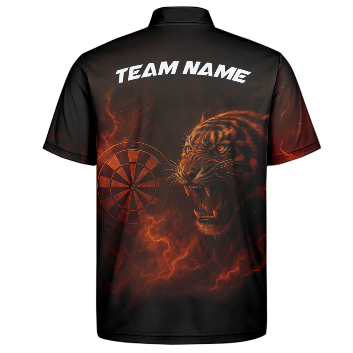 Herren Dart Trikot Personalisiert Fire Tiger Schwarz mit eigenem Namen D5503 - Outfitsuche