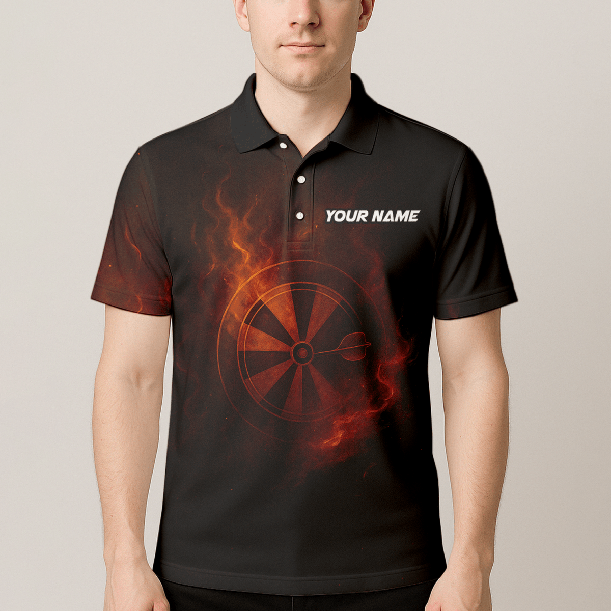 Herren Dart Trikot Personalisiert Fire Tiger Schwarz mit eigenem Namen D5503 - Outfitsuche