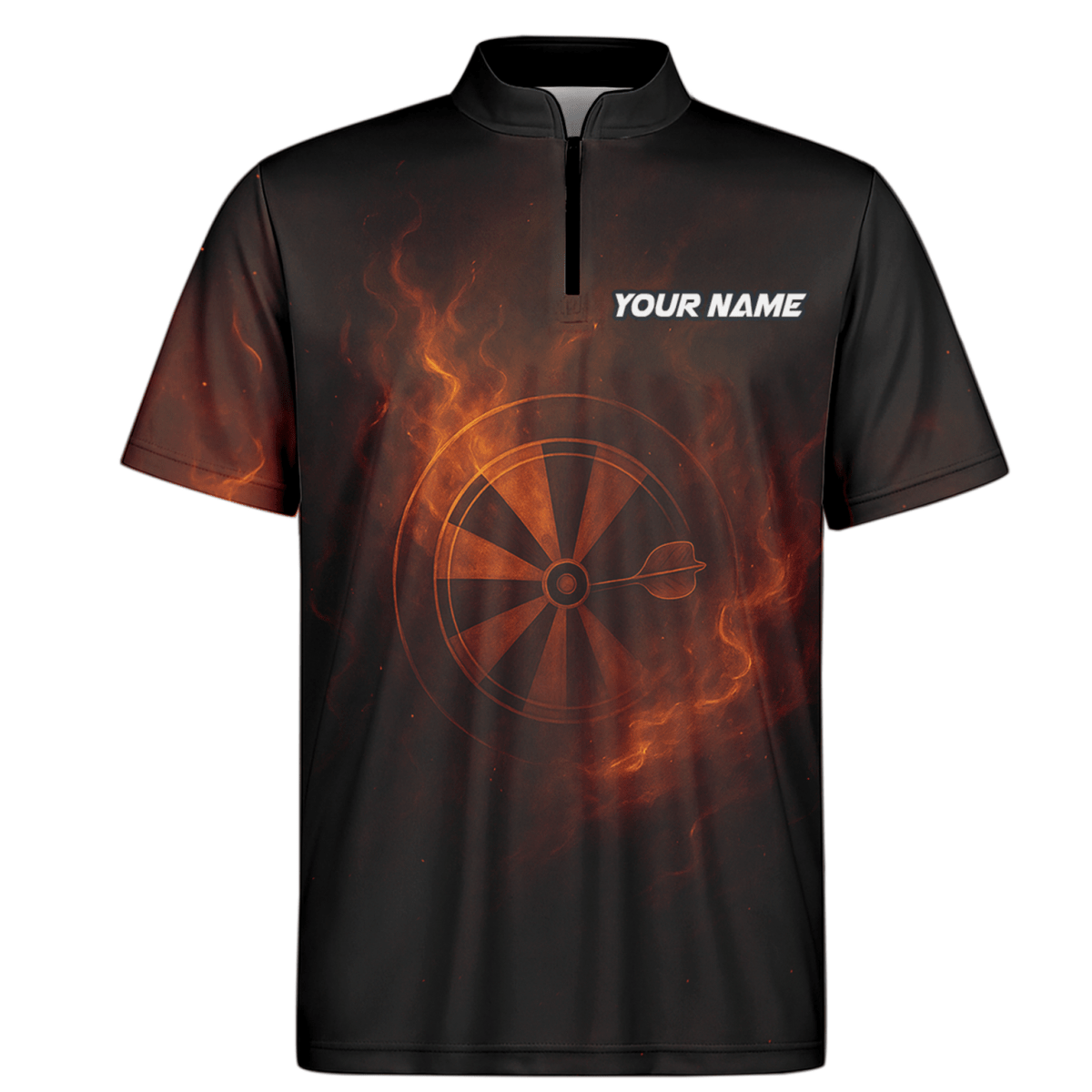 Herren Dart Trikot Personalisiert Fire Tiger Schwarz mit eigenem Namen D5503 - Outfitsuche