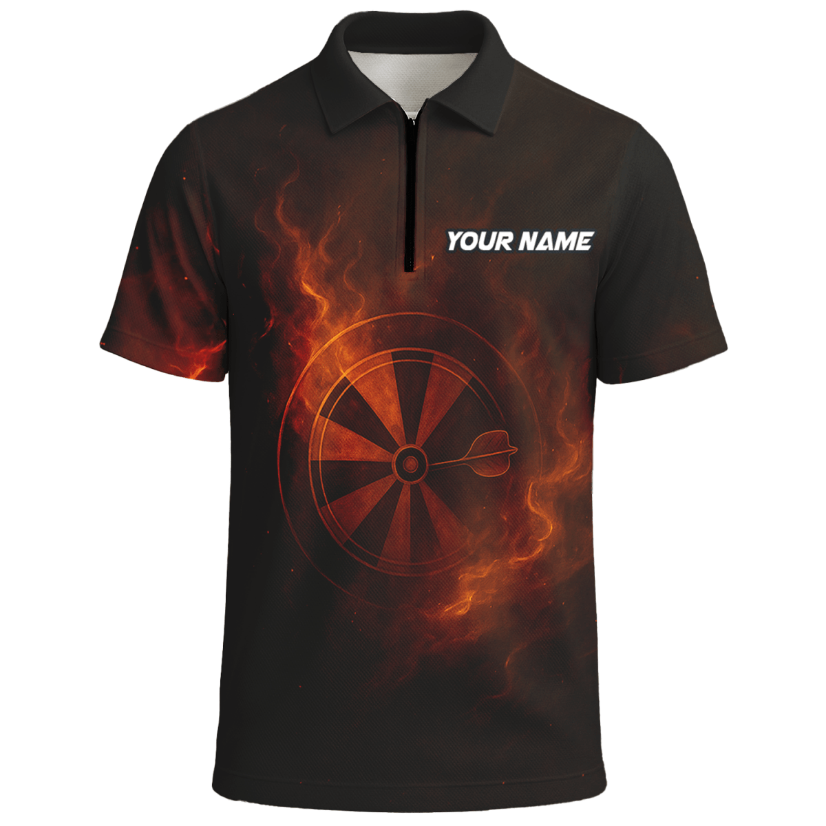 Herren Dart Trikot Personalisiert Fire Tiger Schwarz mit eigenem Namen D5503 - Outfitsuche