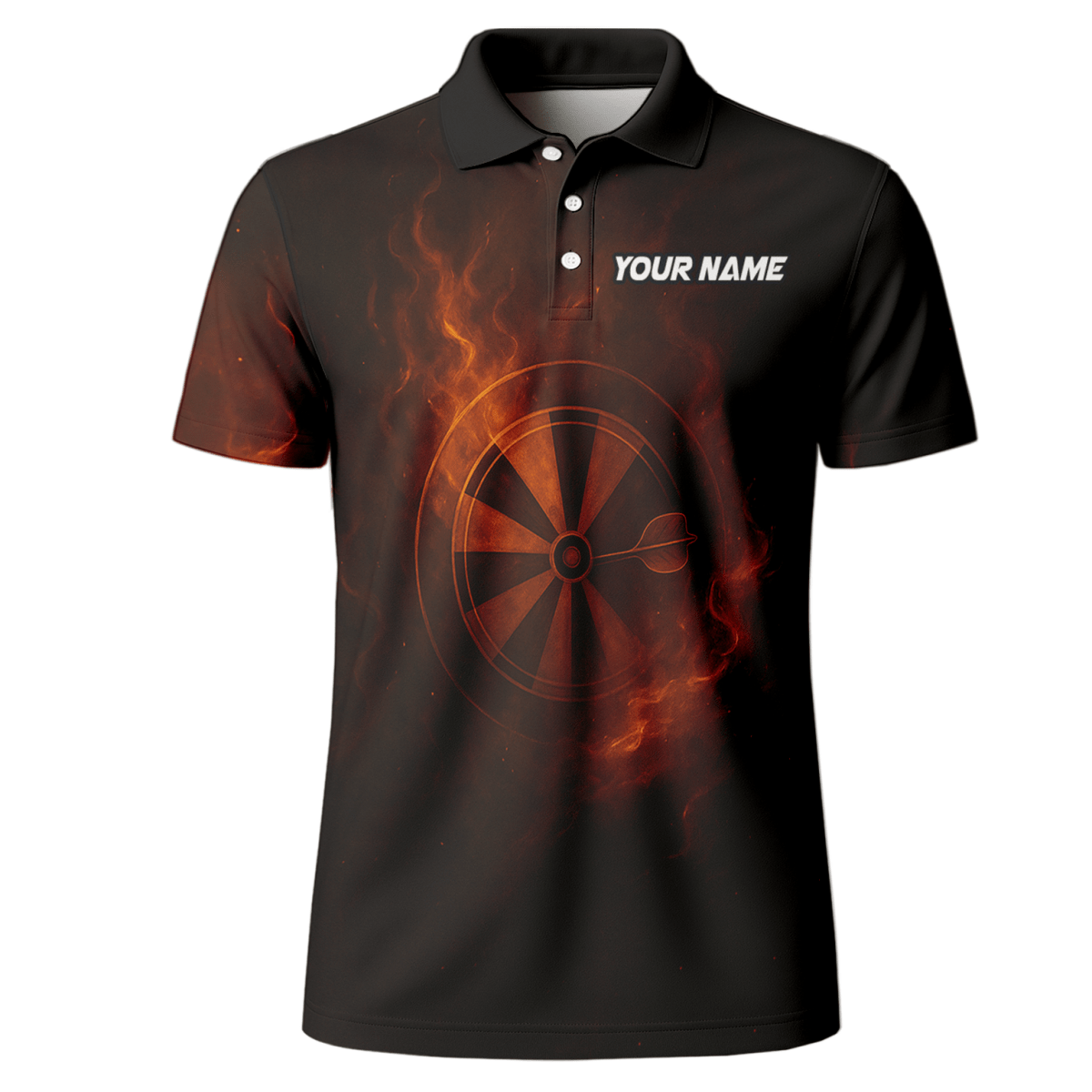 Herren Dart Trikot Personalisiert Fire Tiger Schwarz mit eigenem Namen D5503 - Outfitsuche