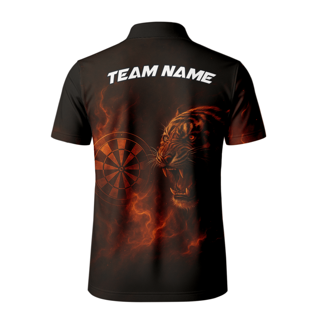 Herren Dart Trikot Personalisiert Fire Tiger Schwarz mit eigenem Namen D5503 - Outfitsuche