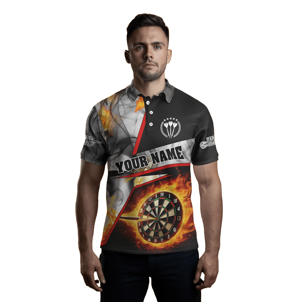 Herren Darts Flame Grau Rauch Polo Shirt T1257 - Outfitsuche