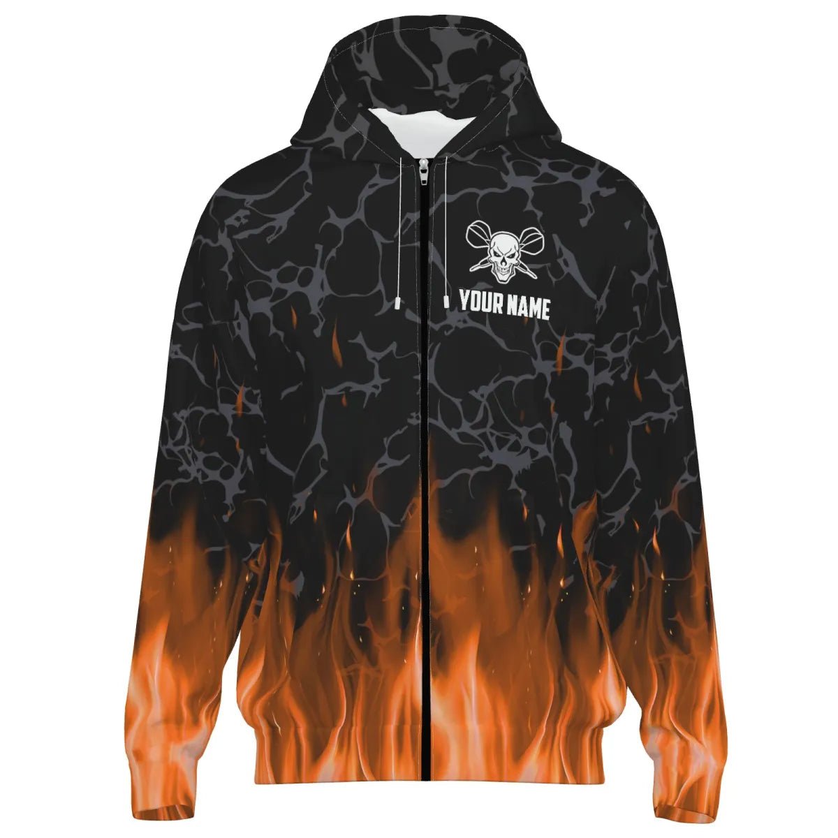 Herren Darts Jacke, Orange Flammen Schädel | Gruseliges Dart Team Jacke L1421 - Outfitsuche