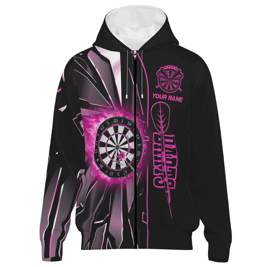 Herren Darts Kapuzenjacke Benutzerdefiniertes Pinkes Break - Glas, Team Jacke T1999 - Outfitsuche