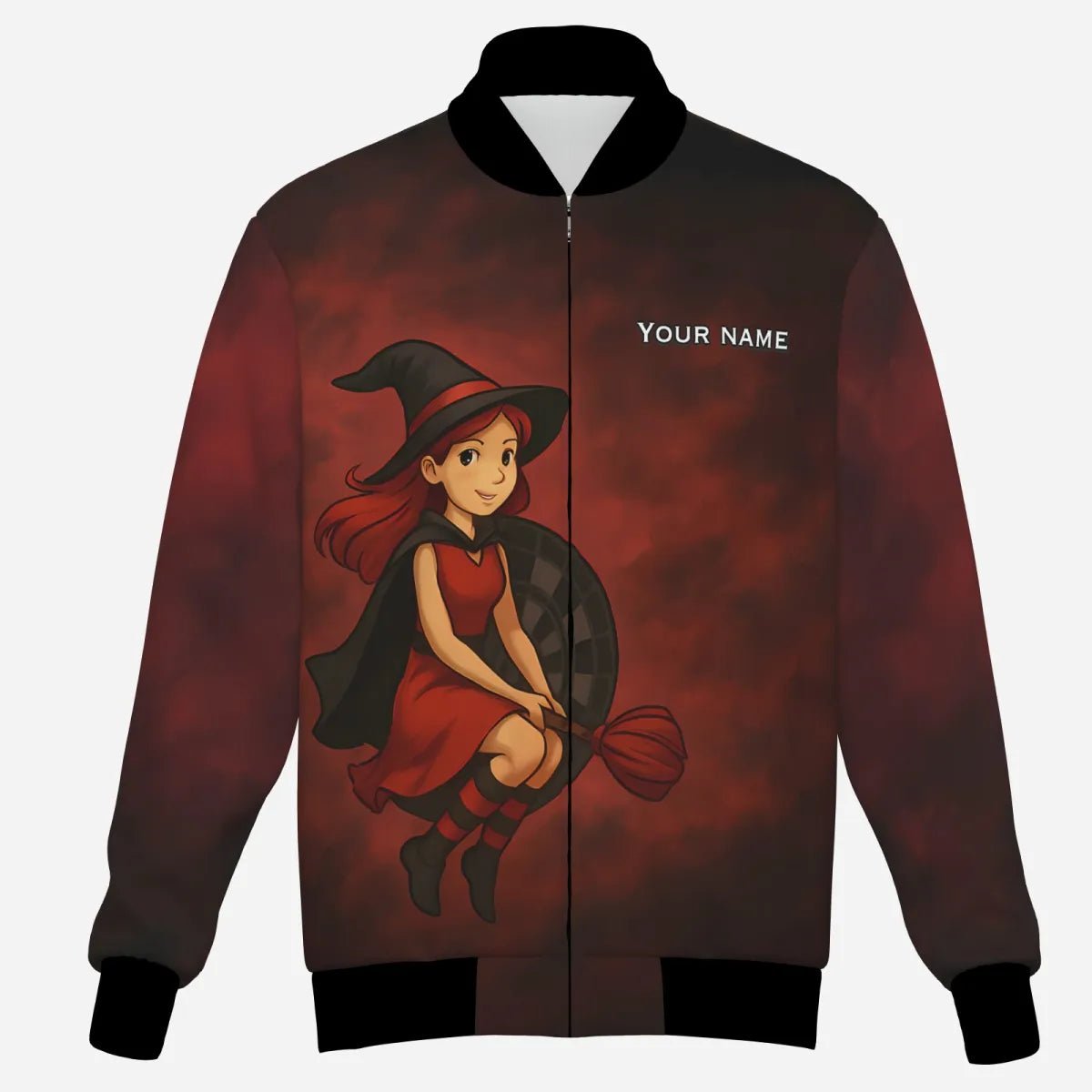 Herren Darts Kapuzenjacke Halloween Hexe Darts Personalisiert Dunkelrot Schwarz N3590 Jacke - Outfitsuche