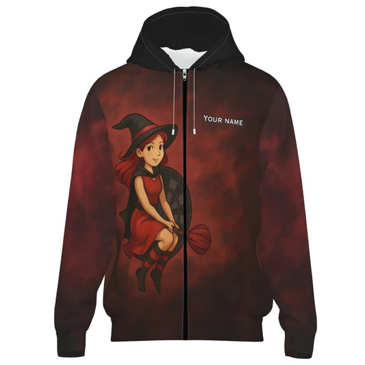 Herren Darts Kapuzenjacke Halloween Hexe Darts Personalisiert Dunkelrot Schwarz N3590 Jacke - Outfitsuche