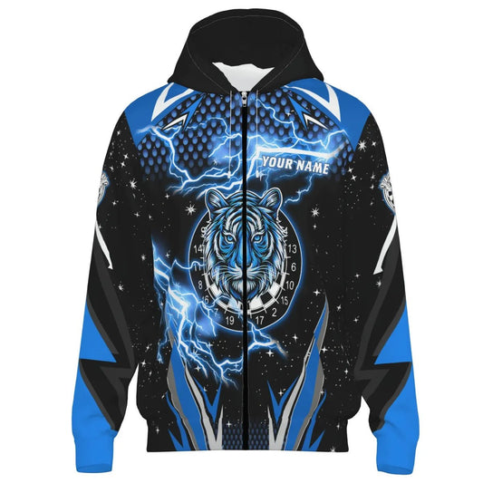 Herren Darts Kapuzenjacke mit Tiger - Motiv in Blau, Team Jacke T2213 - Outfitsuche