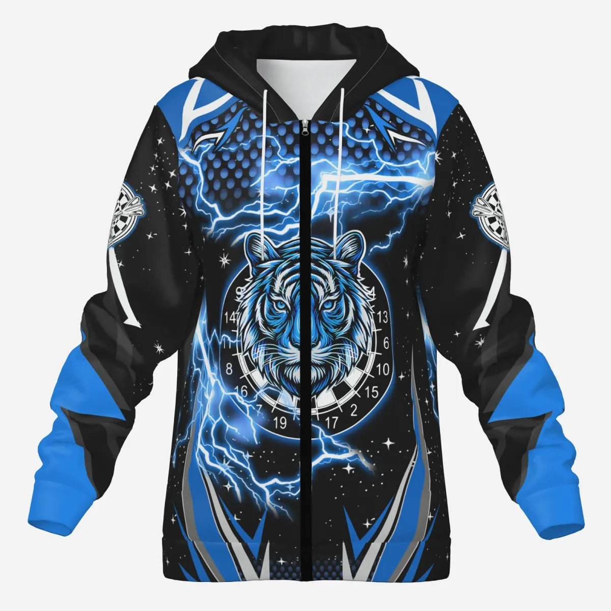 Herren Darts Kapuzenjacke mit Tiger - Motiv in Blau, Team Jacke T2213 - Outfitsuche