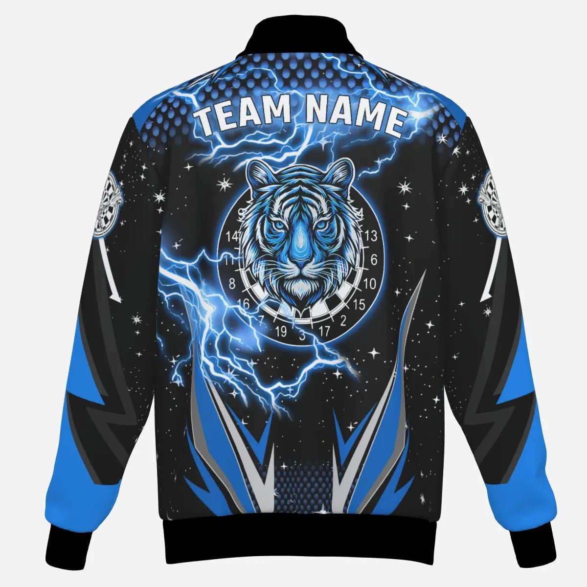 Herren Darts Kapuzenjacke mit Tiger - Motiv in Blau, Team Jacke T2213 - Outfitsuche