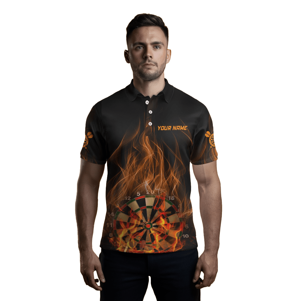 Herren Darts Polo Shirt Feuerflamme Adler | Dartshirt | Rot | L1446 - Outfitsuche