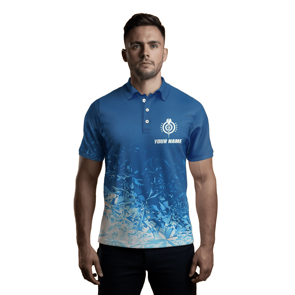 Herren Darts Polo Shirt in Eisblau | Cooles Dart Trikot | Männer L1442 - Outfitsuche