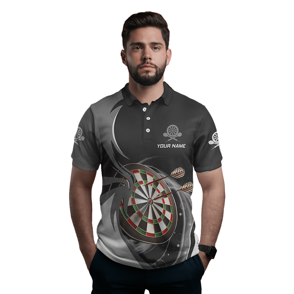 Herren Darts Polo Shirt in Grau - Schwarz e5637 - Outfitsuche