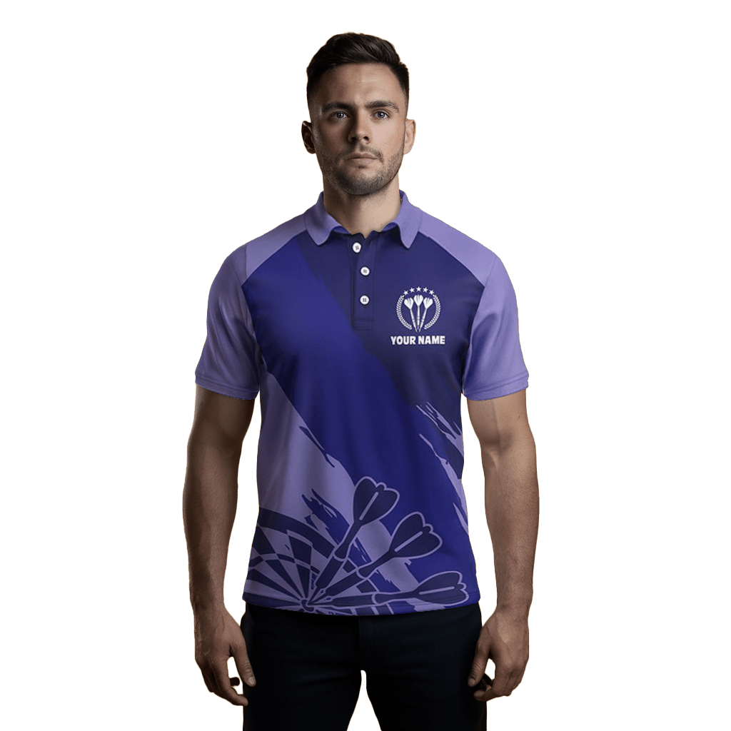 Herren Darts Polo Shirt in Marineblau/Lila, cooles Darts Trikot y6174 purple - Outfitsuche