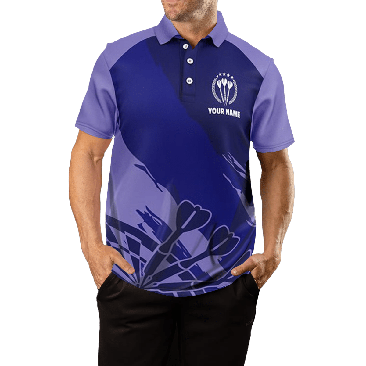 Herren Darts Polo Shirt in Marineblau/Lila, cooles Darts Trikot y6174 purple - Outfitsuche