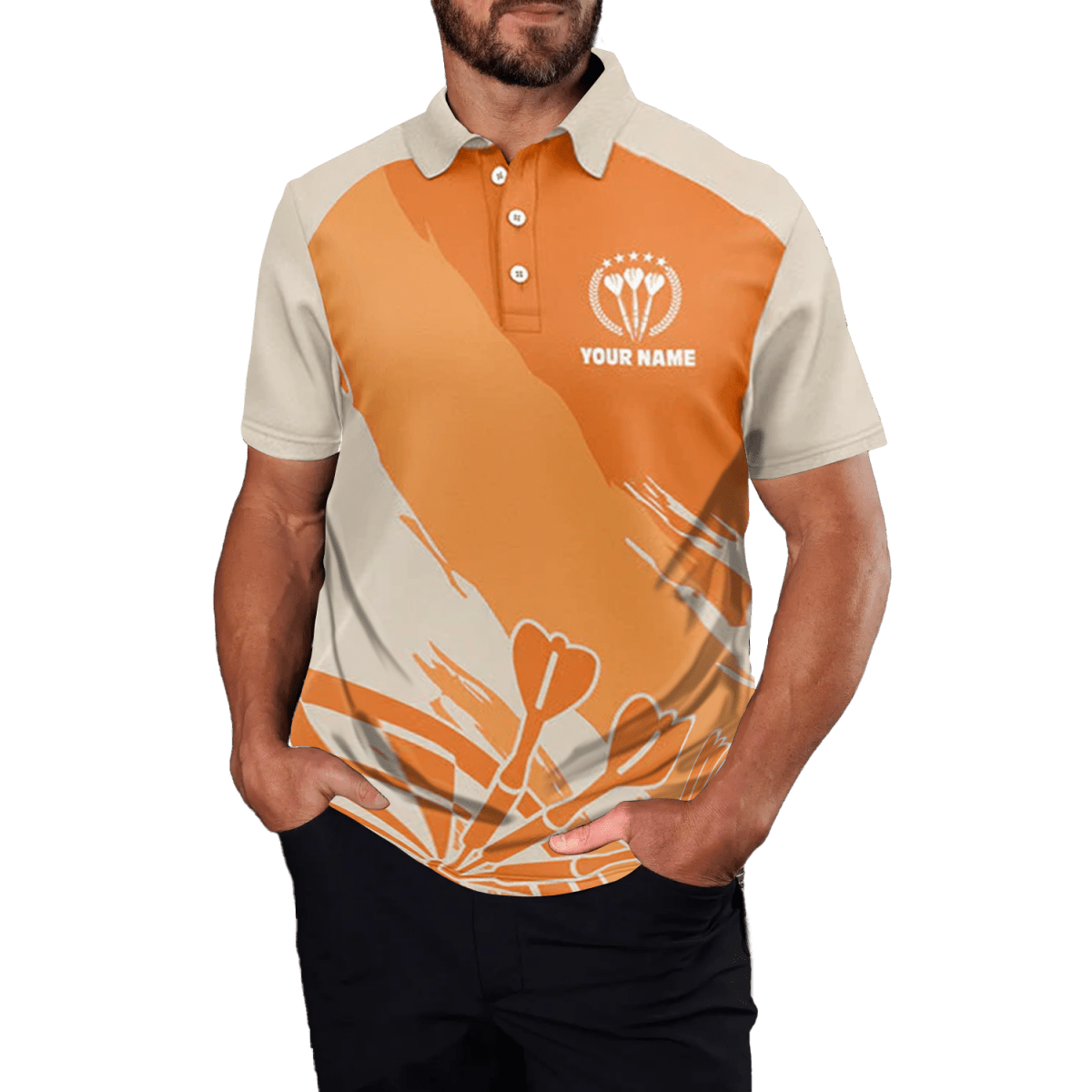 Herren Darts Polo Shirt, orange, cooles Darts Trikot y6174 - Outfitsuche