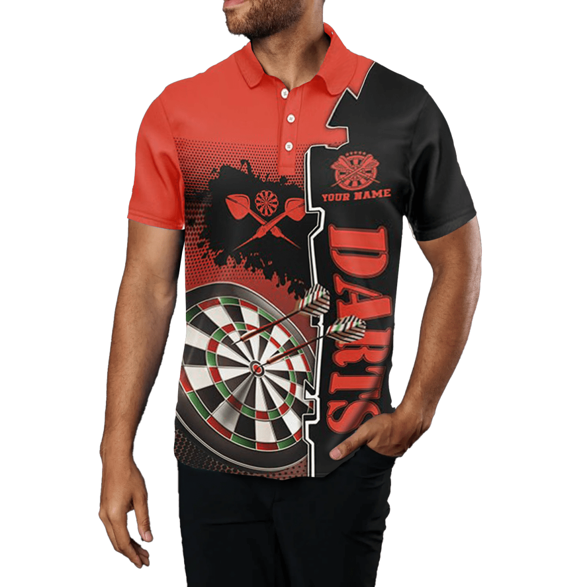 Herren Darts Polo Shirt | Rot | Team Trikot C677 red - Outfitsuche