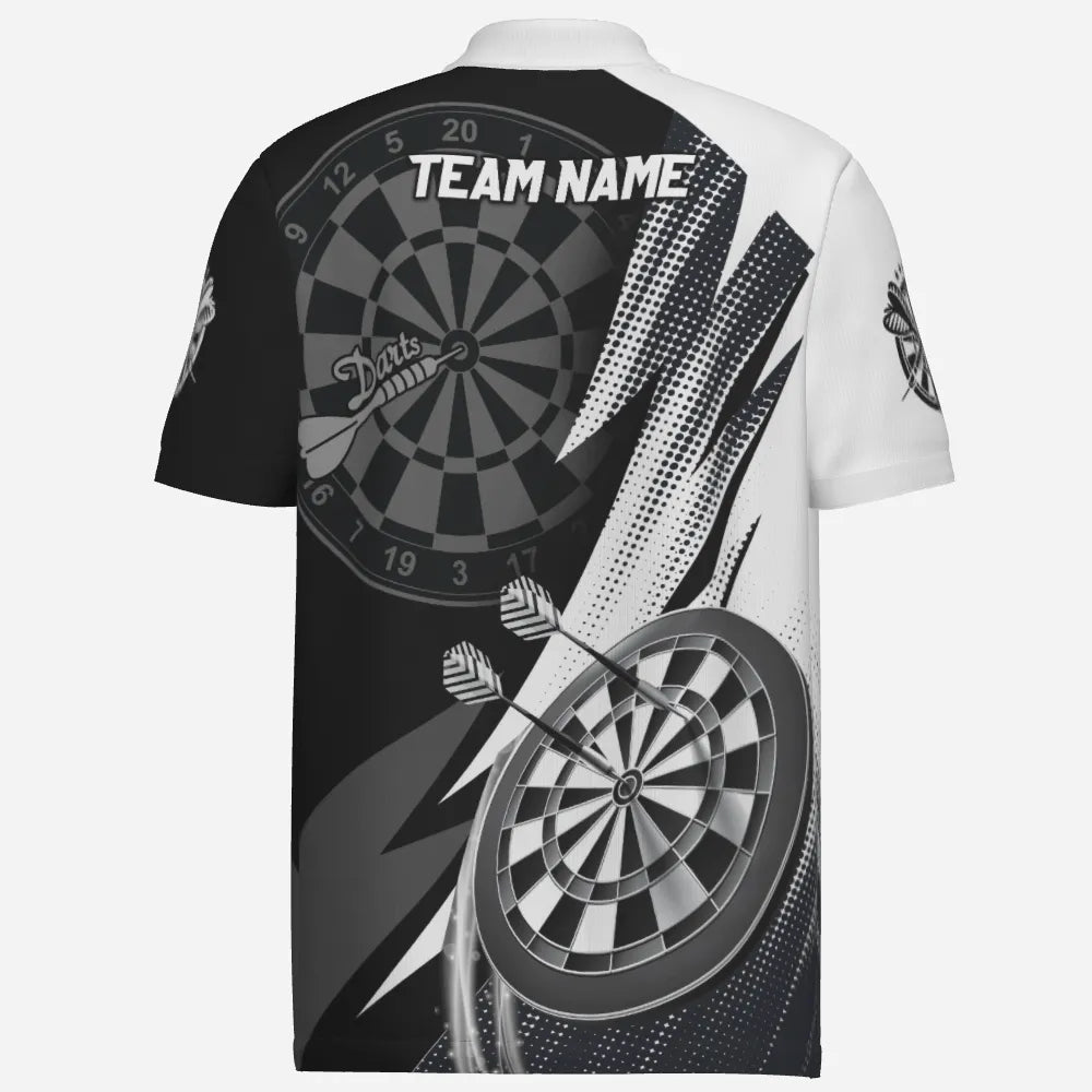 Herren Darts Polo Shirt, schwarz-weiß, Team Trikot O5645 - Outfitsuche