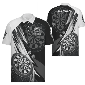 Herren Darts Polo Shirt, schwarz-weiß, Team Trikot O5645 - Outfitsuche