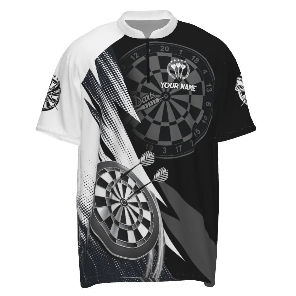 Herren Darts Polo Shirt, schwarz-weiß, Team Trikot O5645 - Outfitsuche