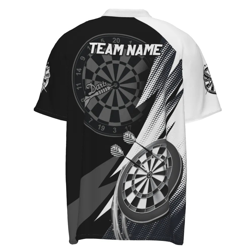 Herren Darts Polo Shirt, schwarz-weiß, Team Trikot O5645 - Outfitsuche