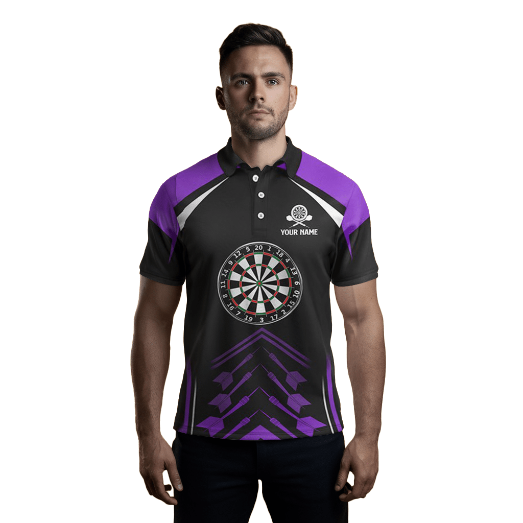 Herren - Darts - Poloshirt in Schwarz | Dart - Trikot | L1467 - Outfitsuche