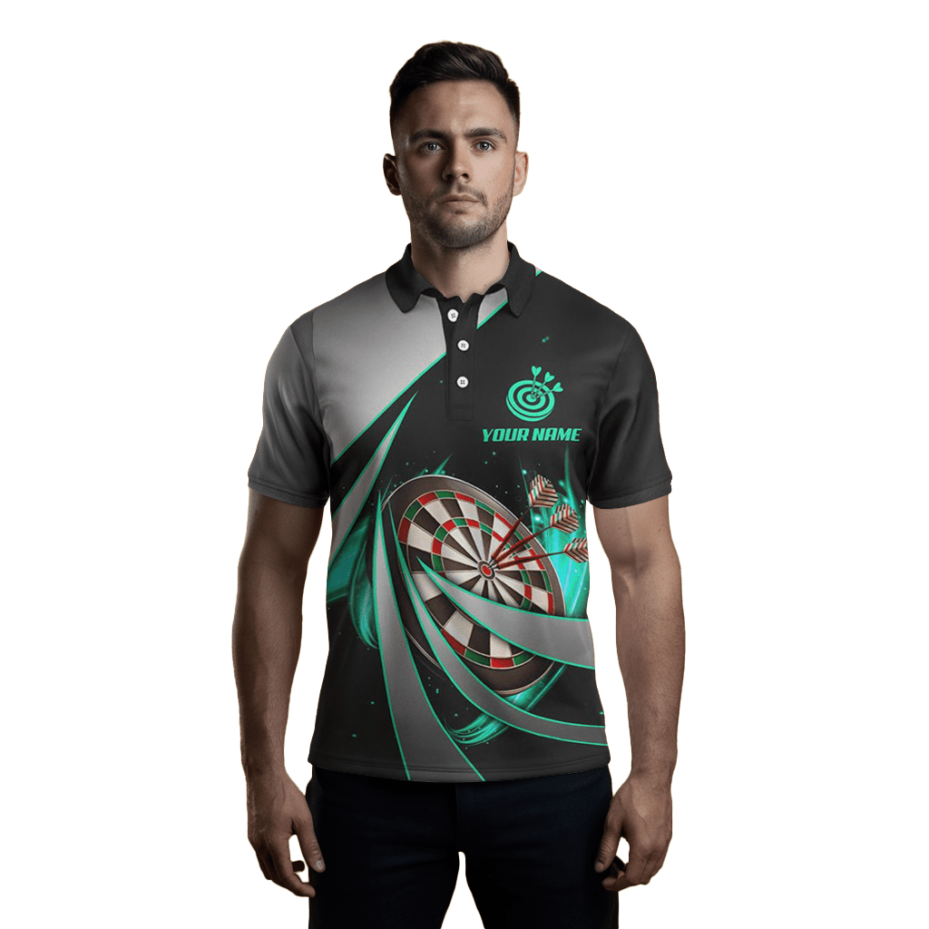 Herren - Darts - Poloshirt in Schwarz | Sportliches Dartshirt | Männer Dart Trikot L1355 - Outfitsuche