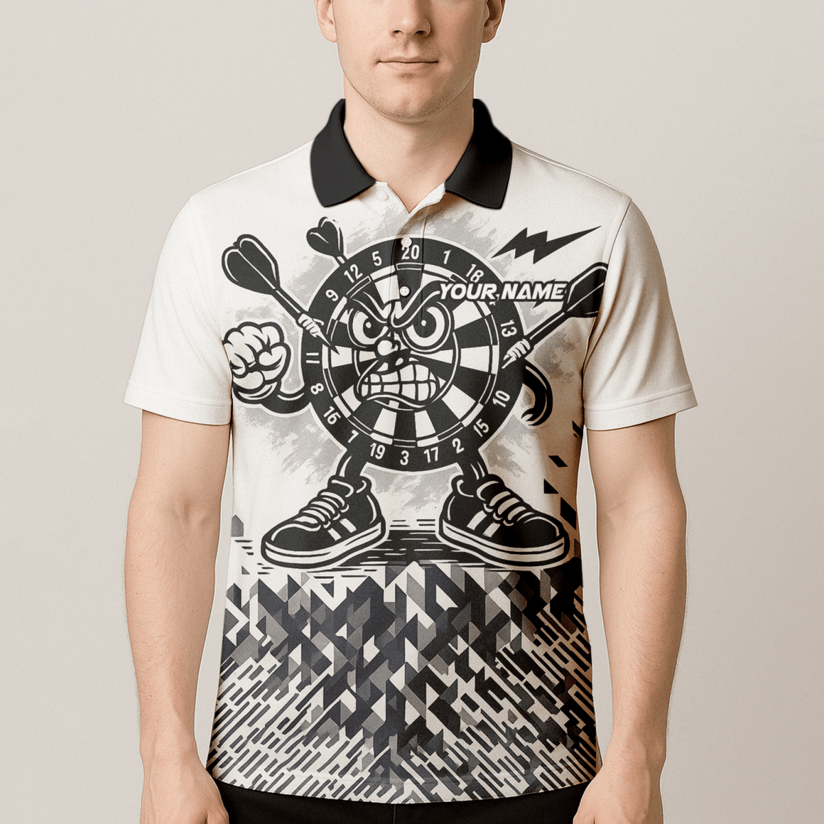 Herren Darts Poloshirt – Personalisiert mit Elchjäger - Motiv in Schwarz - Grün J8357 - Outfitsuche