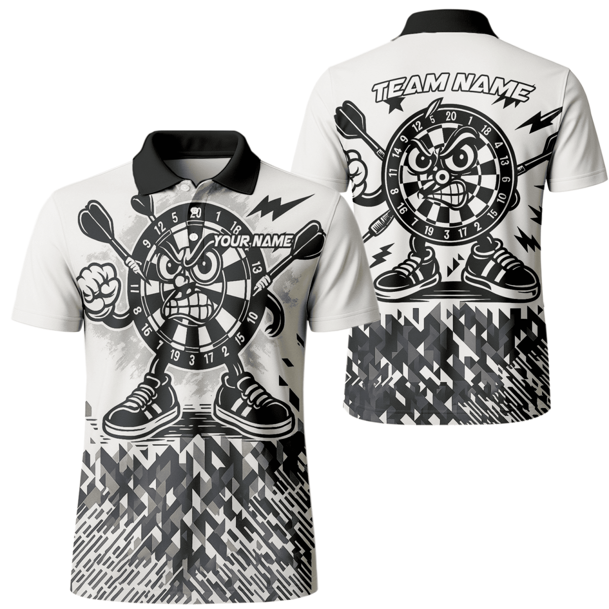 Herren Darts Poloshirt – Personalisiert mit Elchjäger - Motiv in Schwarz - Grün J8357 - Outfitsuche
