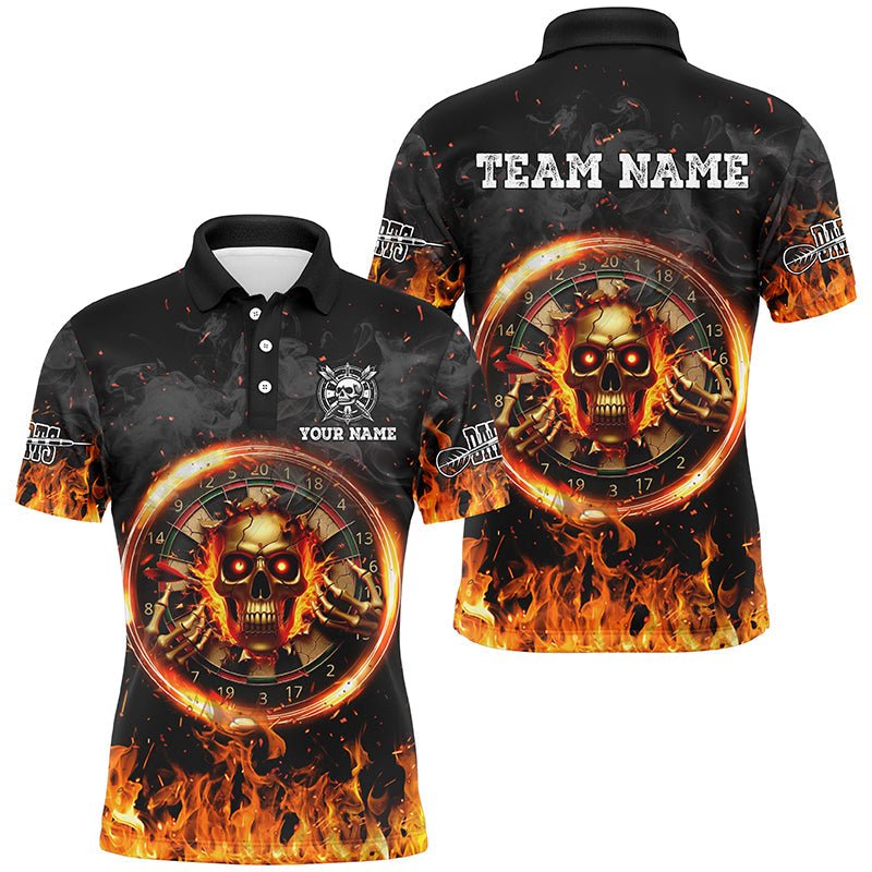 Herren Dartshirt mit 3D - Print Skull und Flammenmotiv T2279 - Outfitsuche