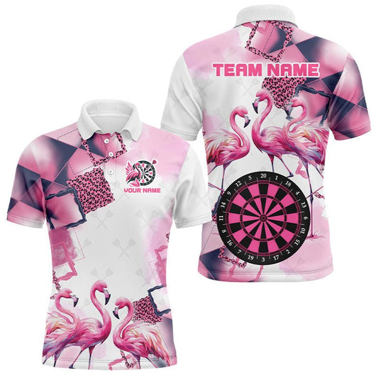 Herren Dartshirt mit Flamingo - Muster in Pink - Individuelles Namens - Jersey T2186 - Outfitsuche