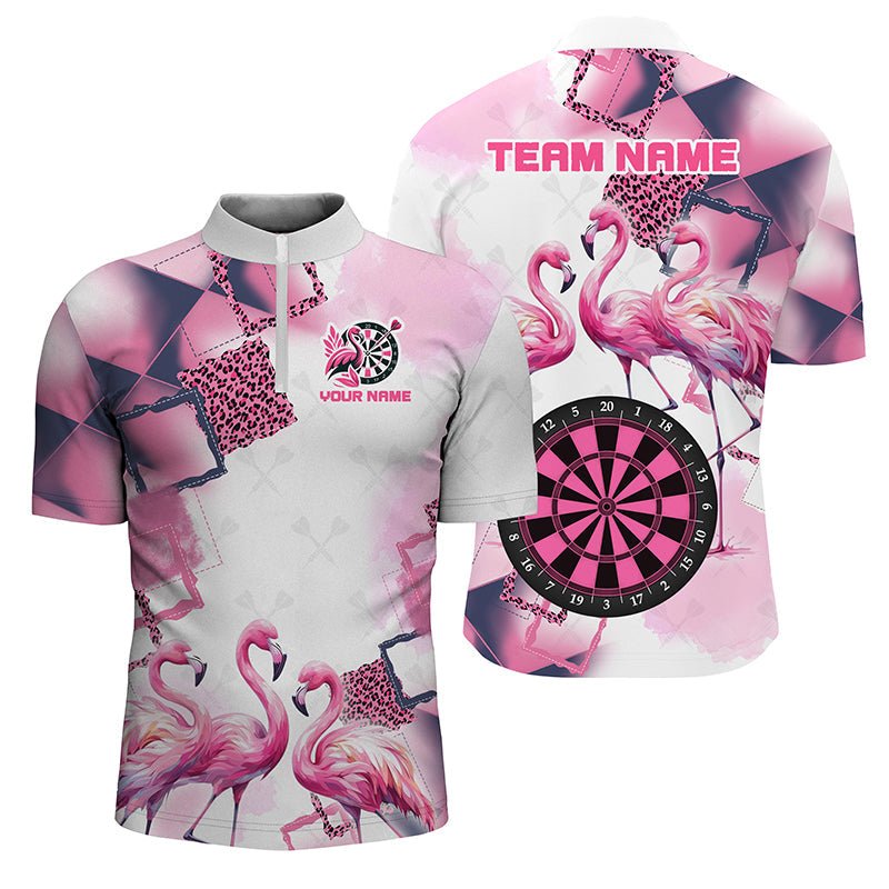Herren Dartshirt mit Flamingo - Muster in Pink - Individuelles Namens - Jersey T2186 - Outfitsuche