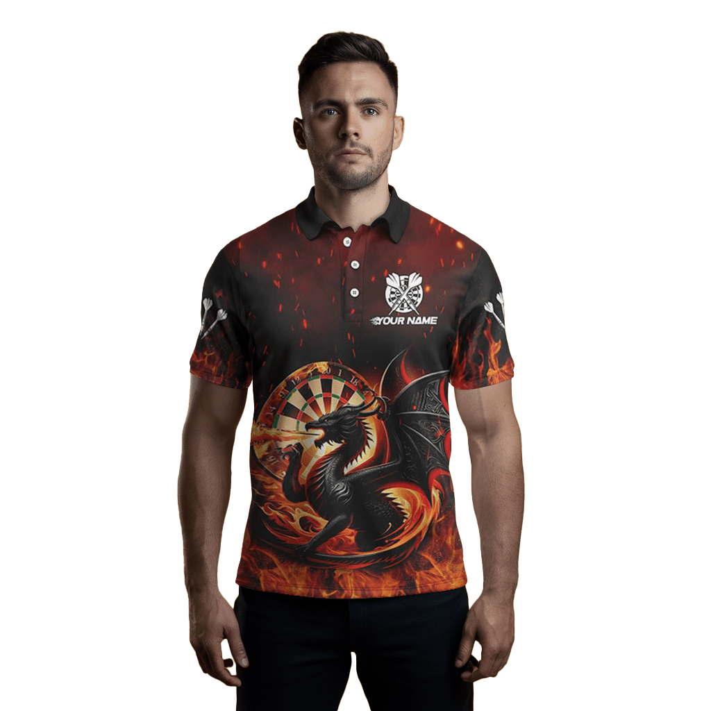 Herren Drachendartboard Flamme Polo Shirt T1840 - Outfitsuche