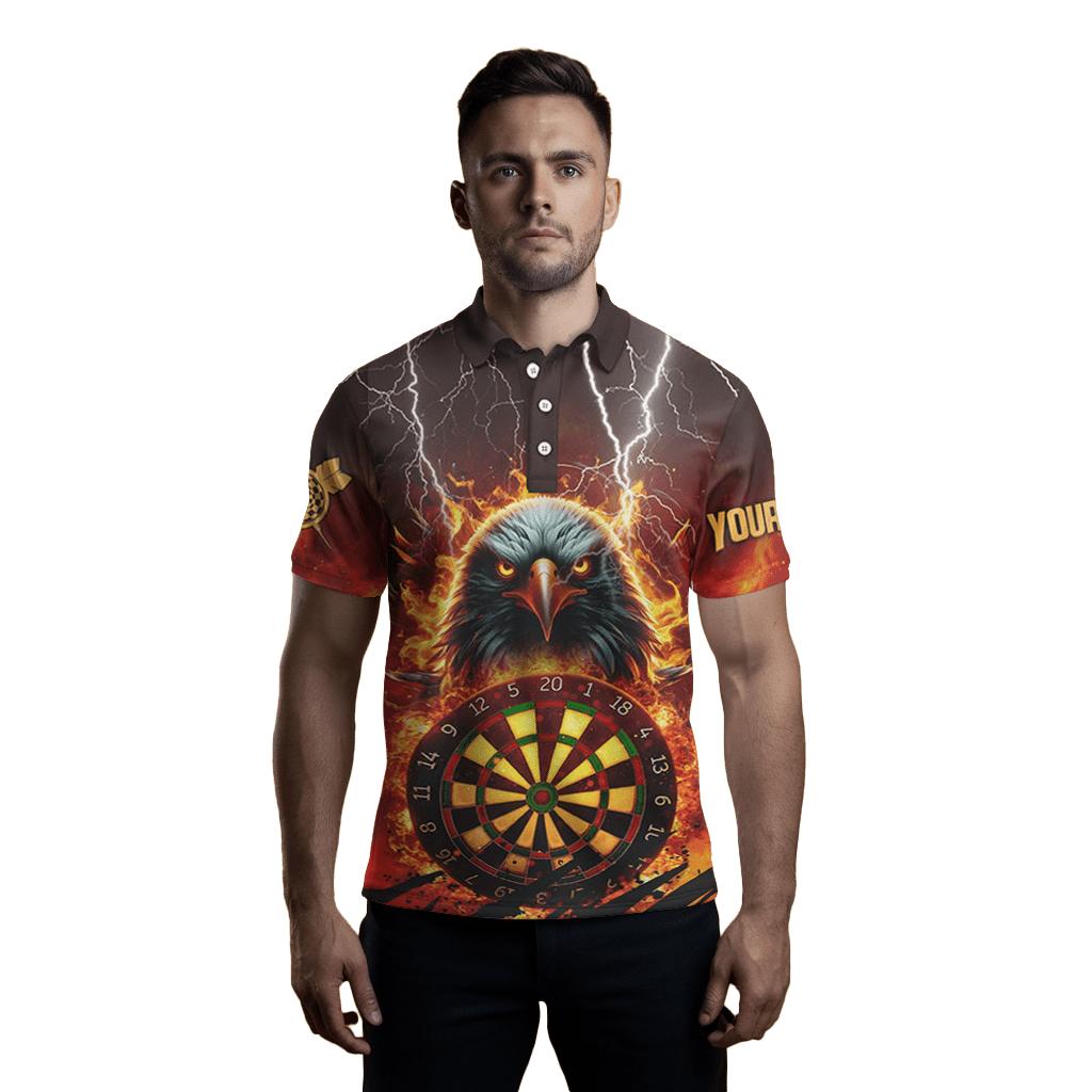 Herren Feuerflammenadler 3D Darts Board Polo Shirt T1685 - Outfitsuche