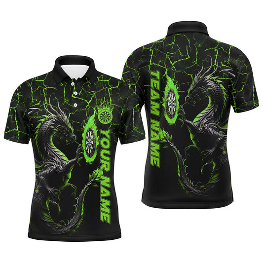 Herren Grünes Großer Drache 3D Gedruckt Darts Reißverschluss Hemd - Individuelles Team Liga Trikot T1842 - Outfitsuche