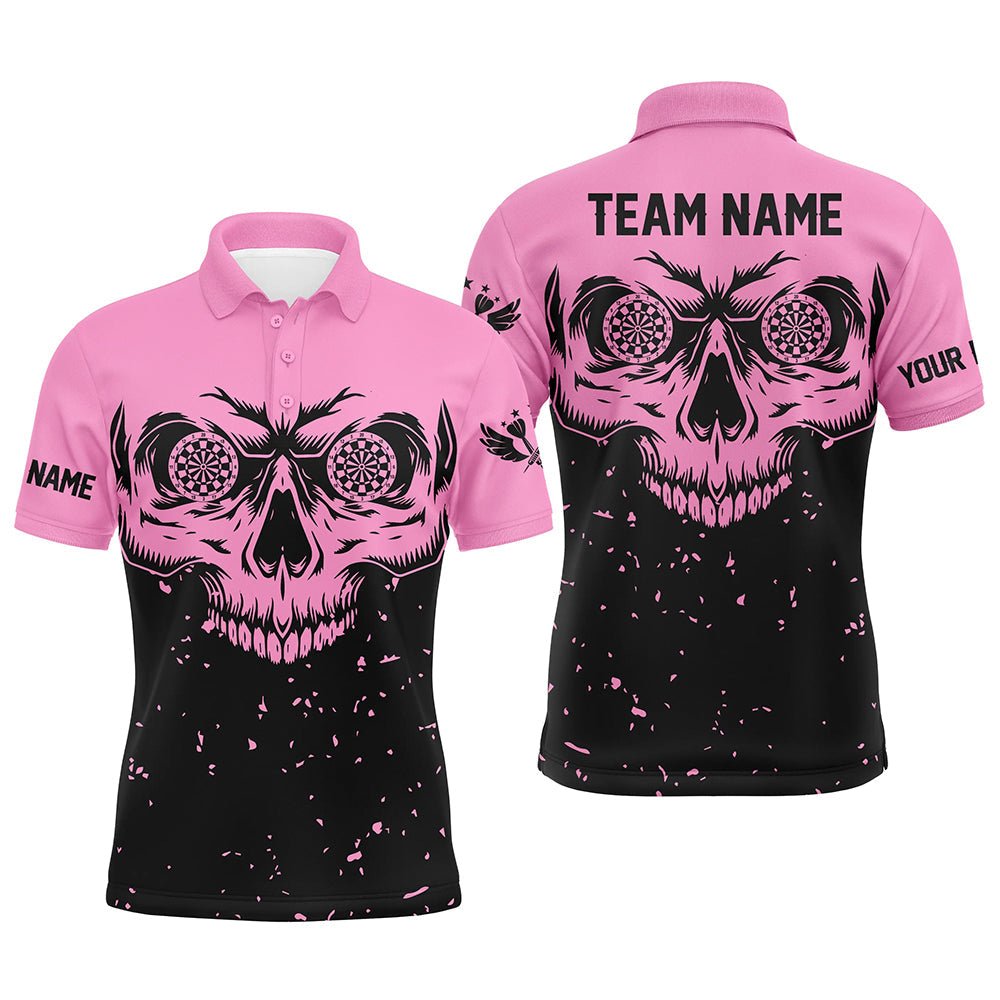 Herren Grunge Pink Black Skull Darts Polo & Zip Shirts T1887 - Outfitsuche