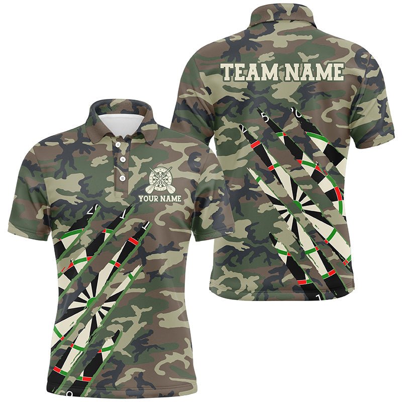 Herren Militärgrün Camouflage Individuelles Dart Polo & Quarter - Zip Shirt T2559 - Outfitsuche