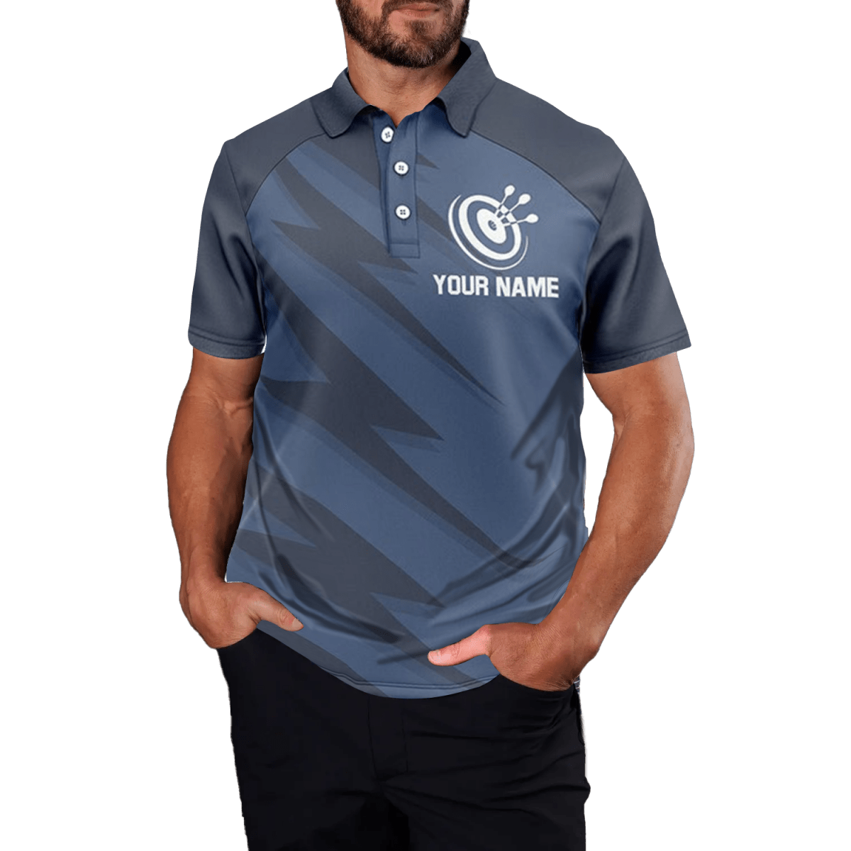 Herren Navy Blitz Darts Polo Shirt Z369 - Outfitsuche