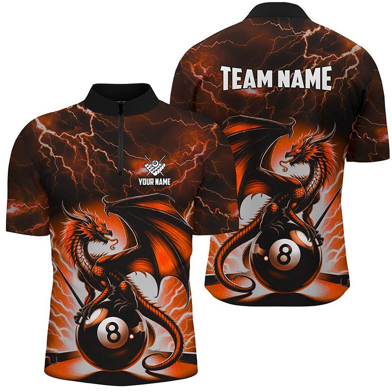 Herren Orange Blitz Donner Drache Billard Pool Shirt T2003 - Outfitsuche