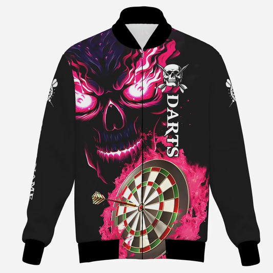 Herren Personalisierte Darts Kapuzenjacke Dartscheibe mit Flammenschädel - individuelle Team Jacke T2954 - Outfitsuche