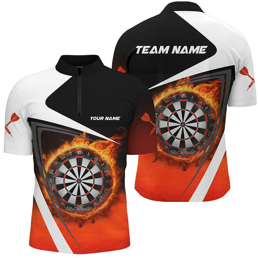 Herren Personalisierte Feuer Flamme Dart 3D Reißverschluss Shirt V1083 - Outfitsuche