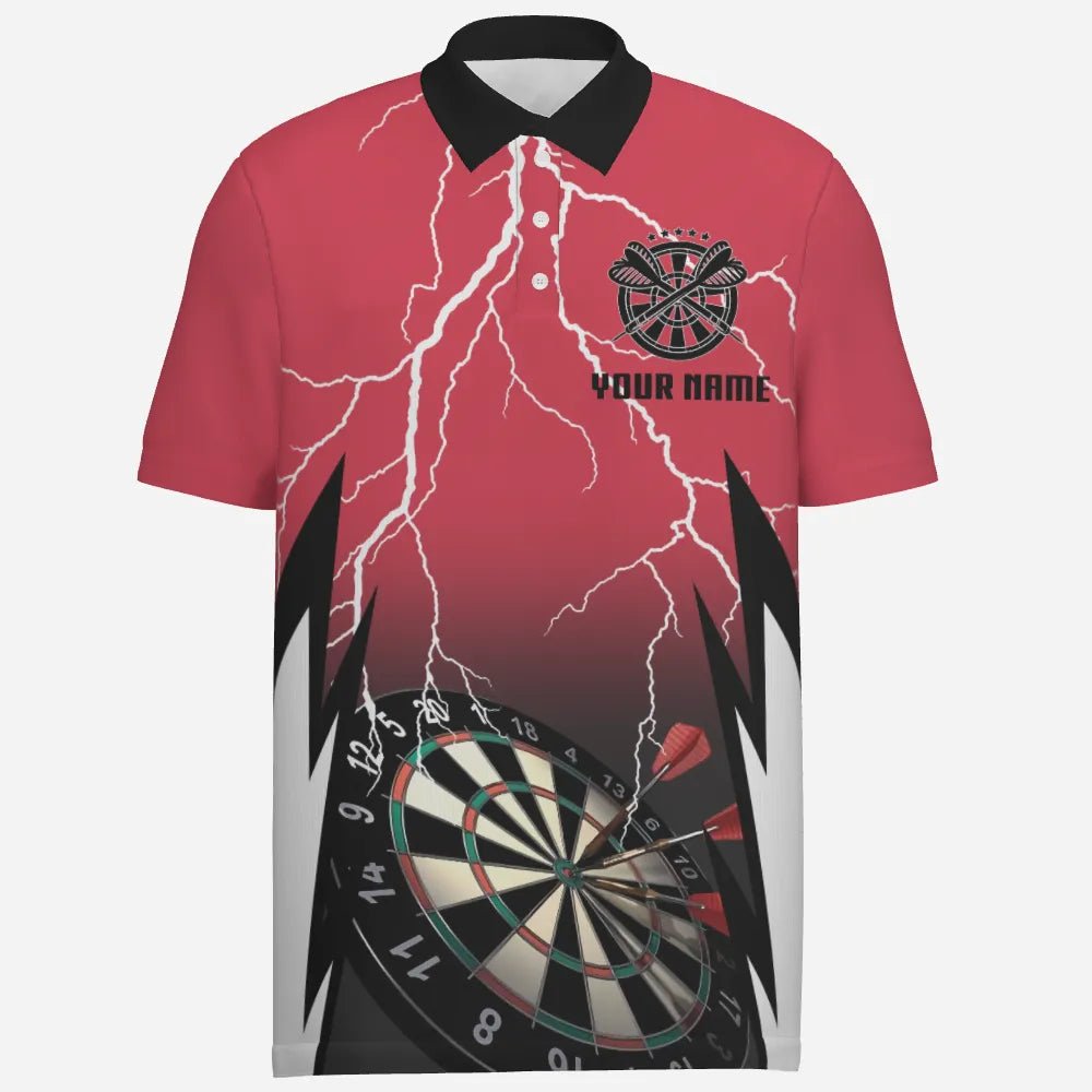 Herren Personalisiertes Rotes Blitz-Darts Polo Shirt, Individuelles Thunder Darts Trikot für Männer T0334 - Outfitsuche