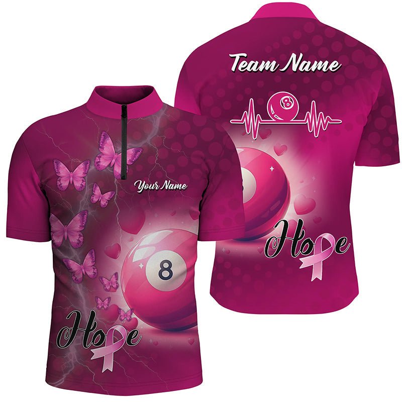 Herren Pink 8 - Ball Pool Billard Trikot - Brustkrebsbewusstsein T2114 - Outfitsuche