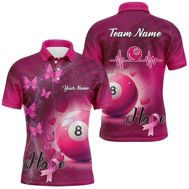 Herren Pink 8 - Ball Pool Billard Trikot - Brustkrebsbewusstsein T2114 - Outfitsuche