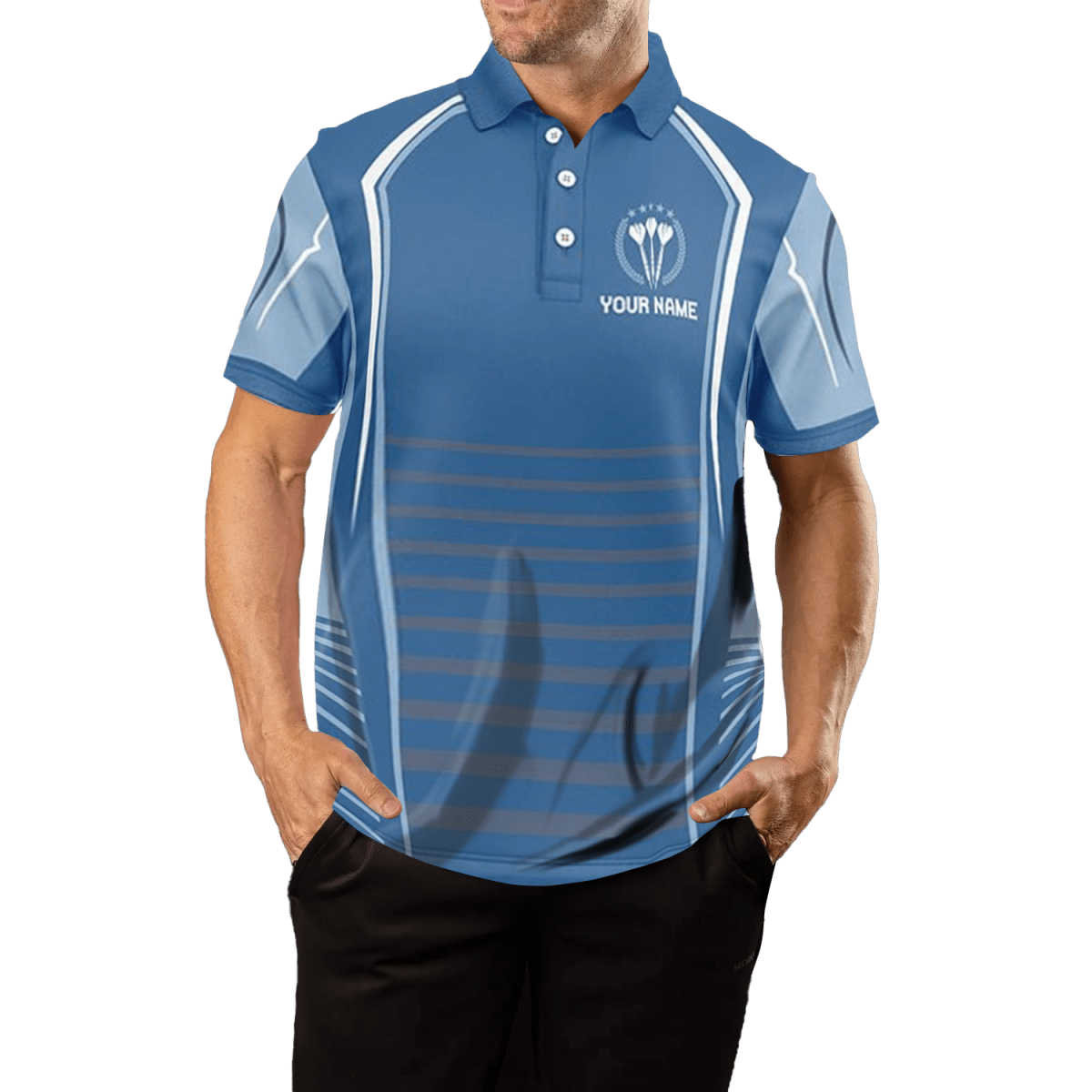 Herren Polo - Dartshirt in Blau, Dart - Trikot K739 - Outfitsuche