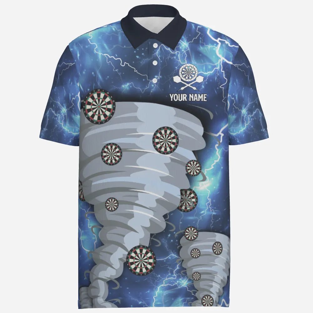 Herren Polo-Shirt "Blue Thunder Lightning Darts" - Individuell gestaltete Sturm-Dartshirts für Männer - Darttrikot D636 - Outfitsuche