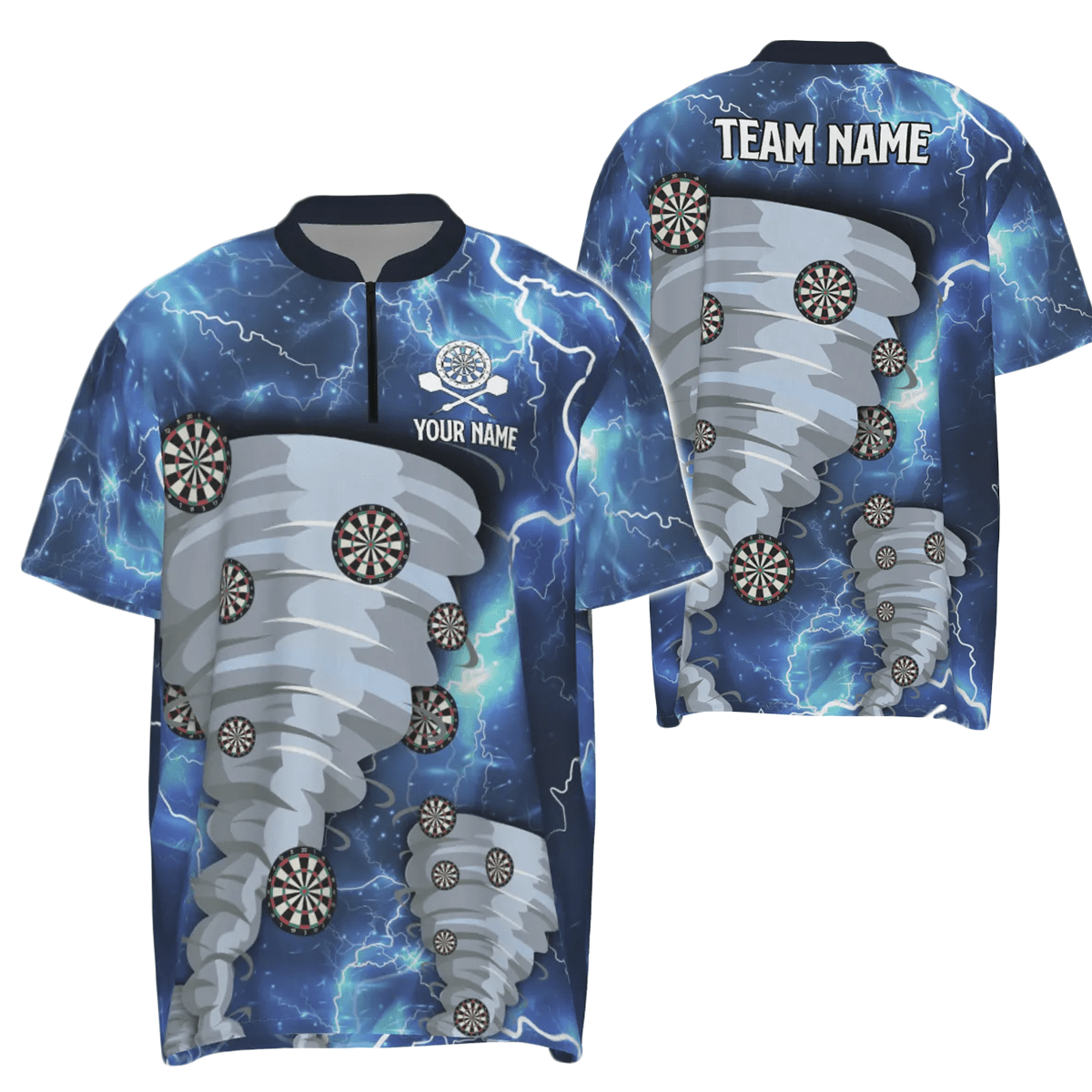 Herren Polo-Shirt "Blue Thunder Lightning Darts" - Individuell gestaltete Sturm-Dartshirts für Männer - Darttrikot D636 - Outfitsuche