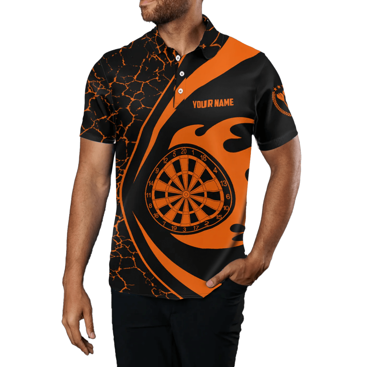 Herren Polo - Shirt Dartmotiv orange - Dartshirt für Männer - Größe H259 orange - Outfitsuche